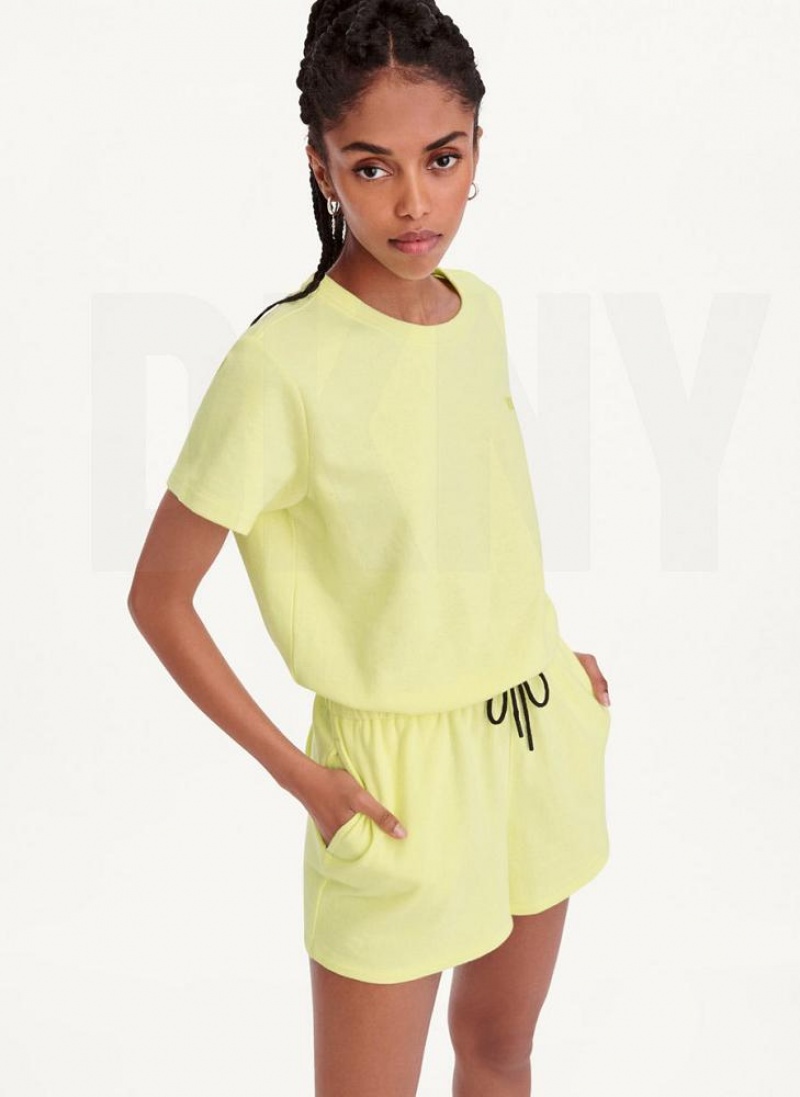 DKNY Crew Neck Women's Jumpsuit Lemon | Ireland_D1720