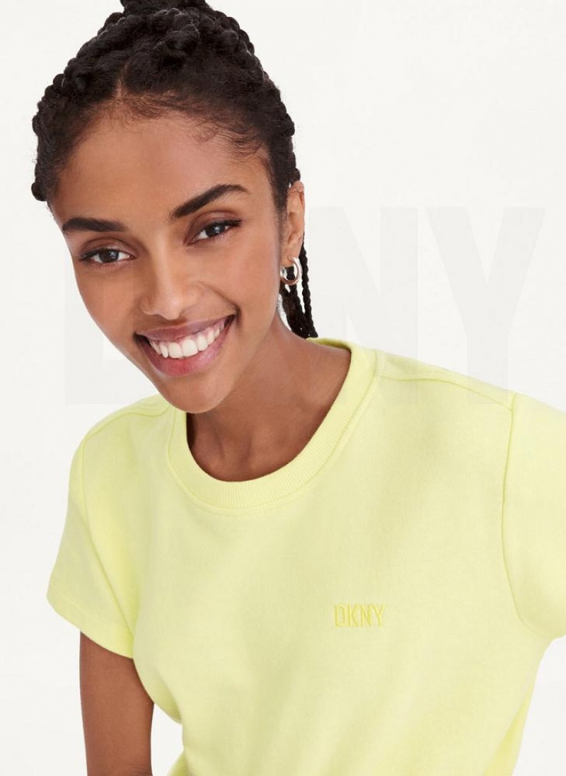 DKNY Crew Neck Women's Jumpsuit Lemon | Ireland_D1720