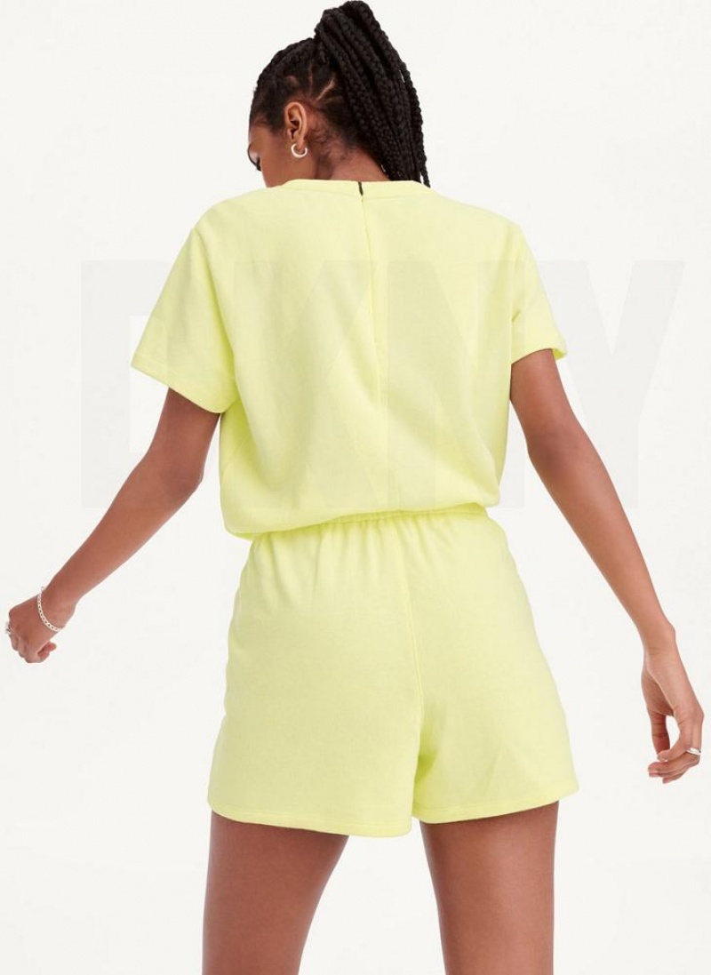 DKNY Crew Neck Women's Jumpsuit Lemon | Ireland_D1720