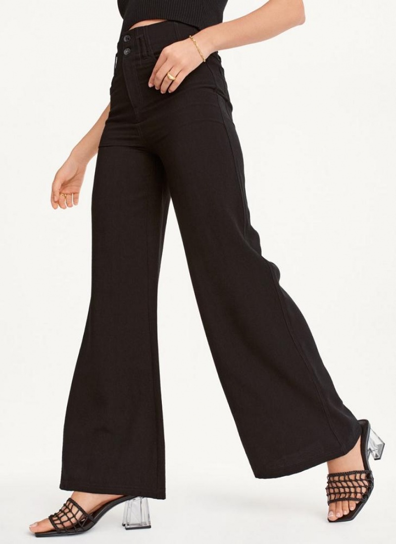 DKNY Crinkle Dressing Women\'s Pants Black | Ireland_D1371