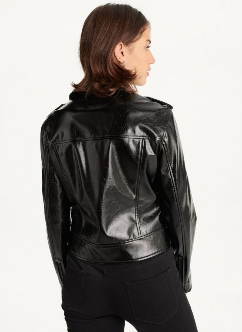 DKNY Crinkle Moto Women's Jackets Black | Ireland_D0928