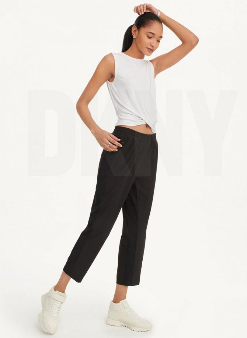 DKNY Cropped Cigarette Women's Pants Black | Ireland_D0773