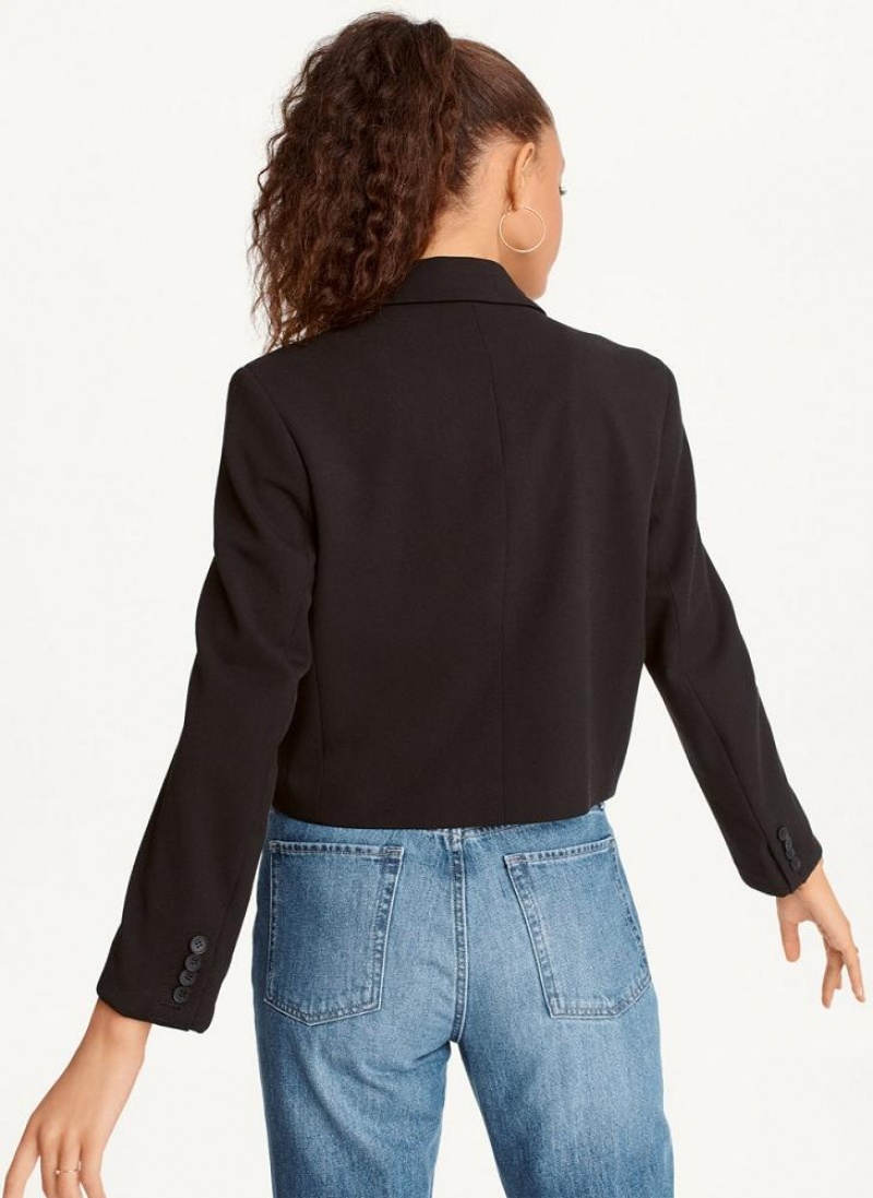 DKNY Cropped Women's Blazers Black | Ireland_D0507