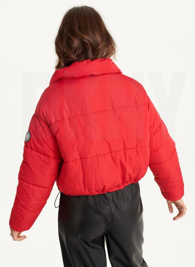 DKNY Cropped Women's Puffer Jacket Red | Ireland_D0322