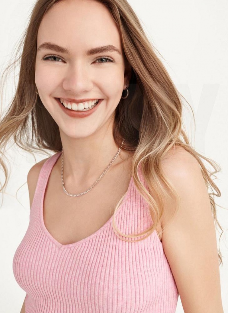 DKNY Cropped Women's Tank Top Pink | Ireland_D1903