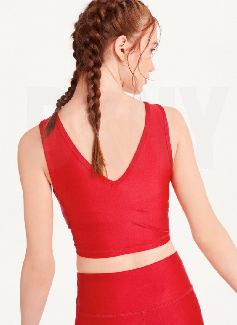 DKNY Cropped Women's Tank Top Red | Ireland_D1685