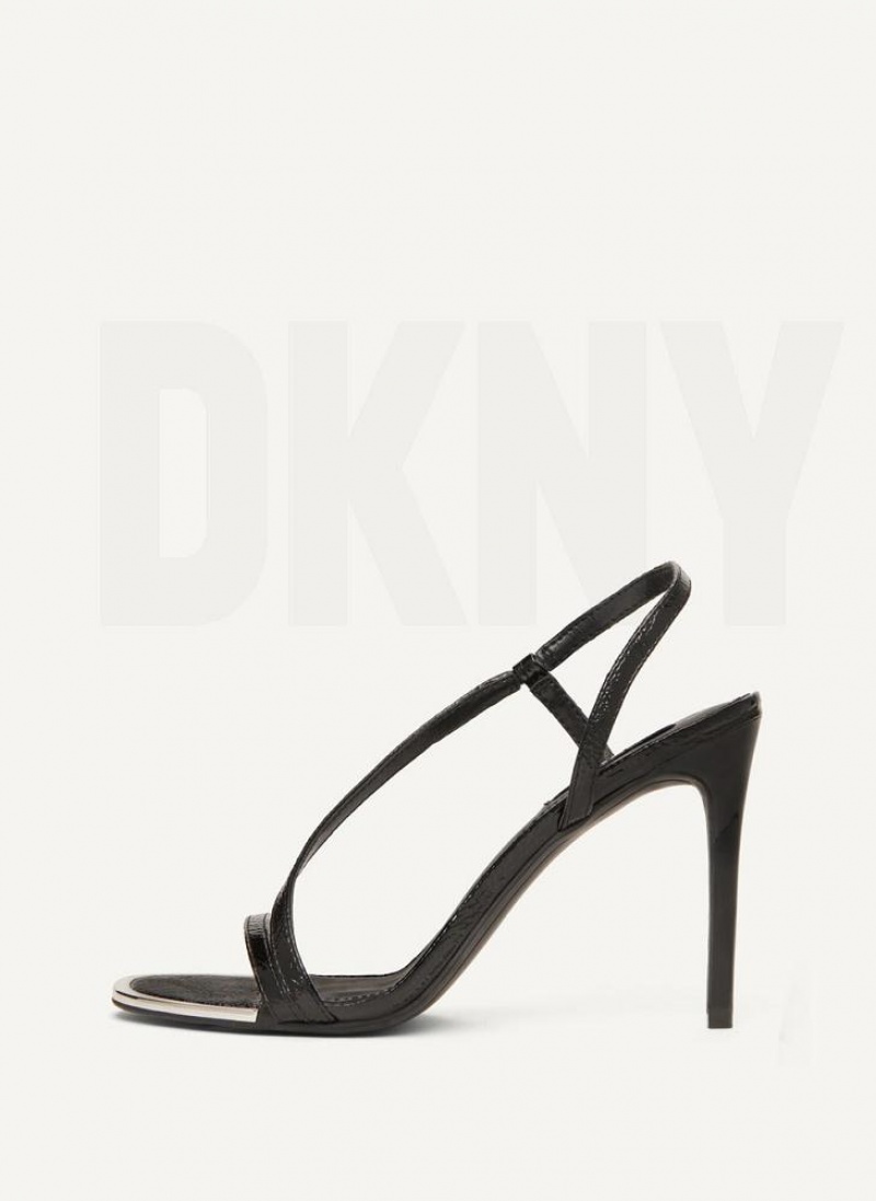 DKNY Danielle Strappy Women\'s Heels Black | Ireland_D0350