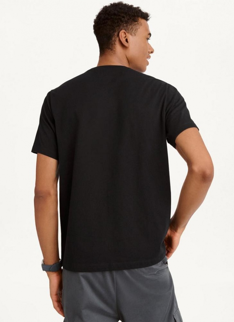 DKNY Debossed Logo Men's T Shirts Black | Ireland_D0613