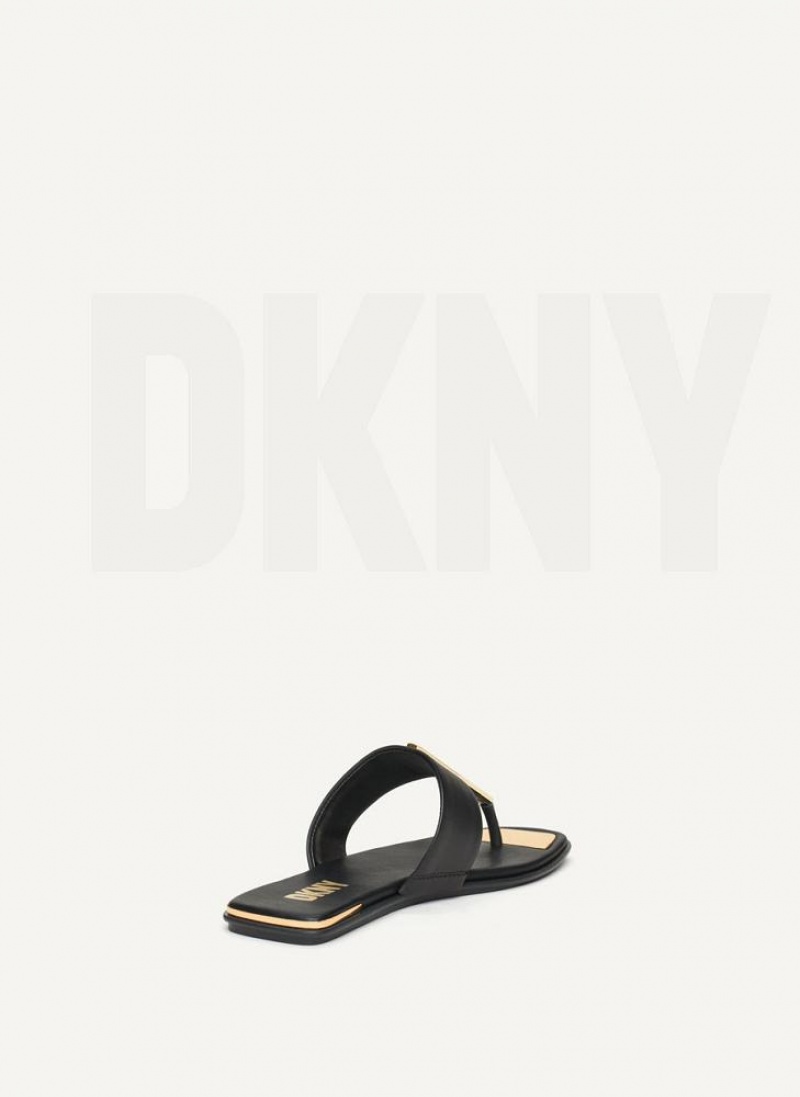 DKNY Deja - Flat Thong Women's Flip Flops Black | Ireland_D0626