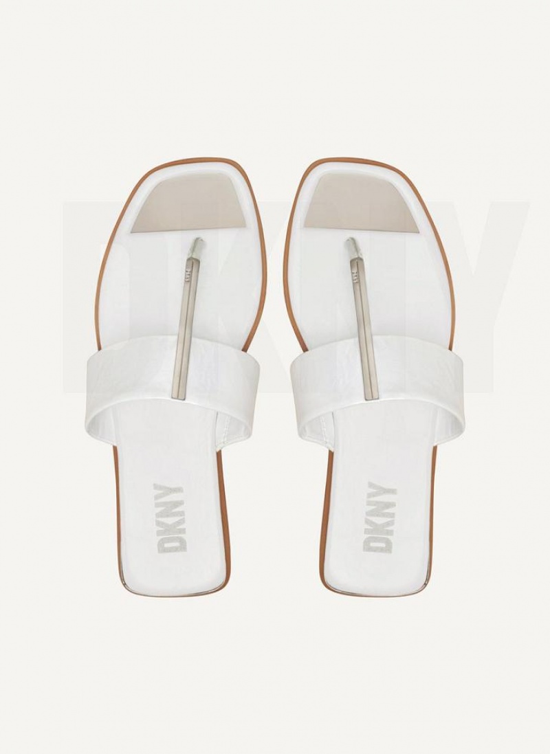 DKNY Deja - Flat Thong Women's Flip Flops White | Ireland_D0165