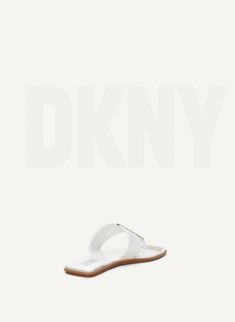 DKNY Deja - Flat Thong Women's Flip Flops White | Ireland_D0165