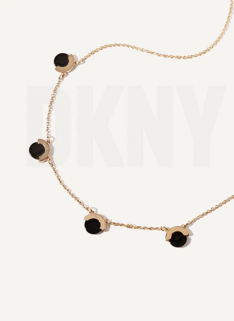 DKNY Disc Women's Necklace Gold | Ireland_D0838