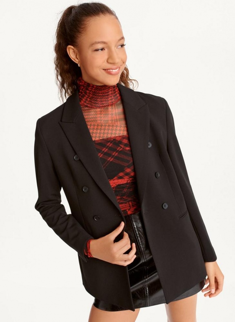 DKNY Double Breasted Women's Blazers Black | Ireland_D1893