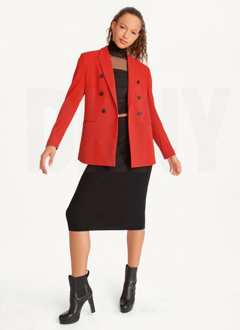 DKNY Double Breasted Women's Blazers Deep Red | Ireland_D0276