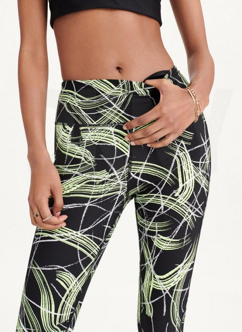 DKNY Electric Shock Print High Waist Women's Leggings Green | Ireland_D1605