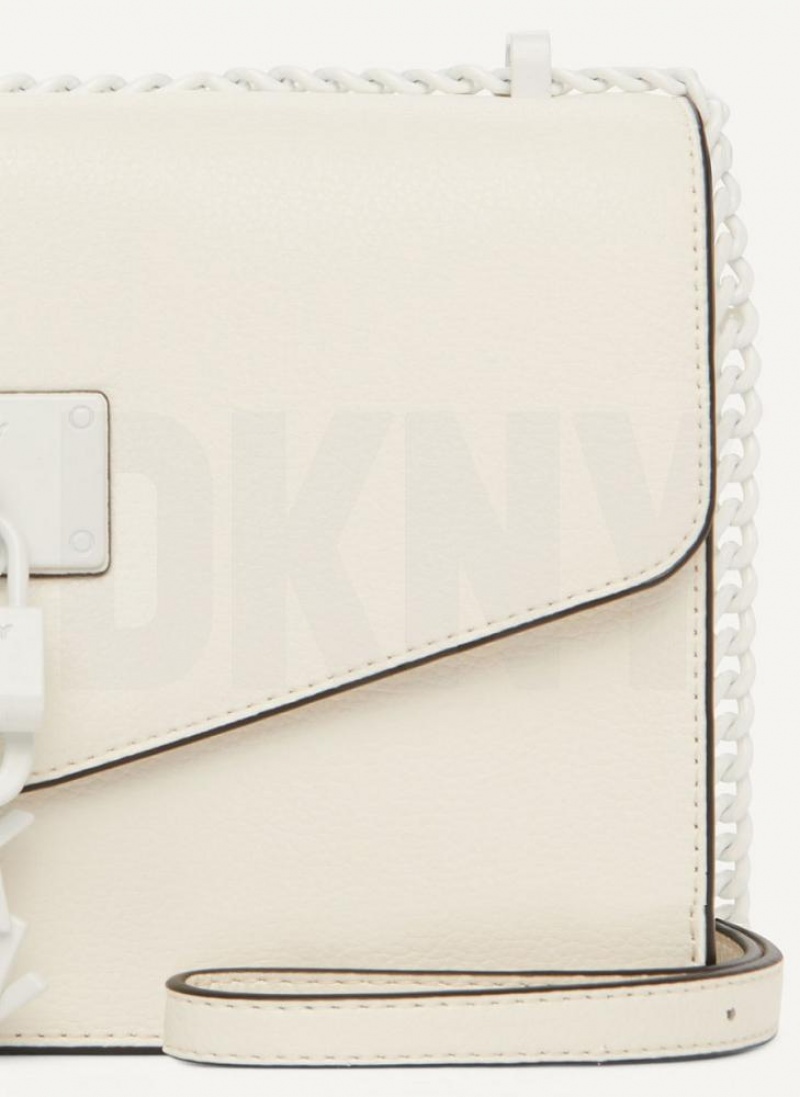 DKNY Elissa Large Flap Women's Shoulder Bags White | Ireland_D0486