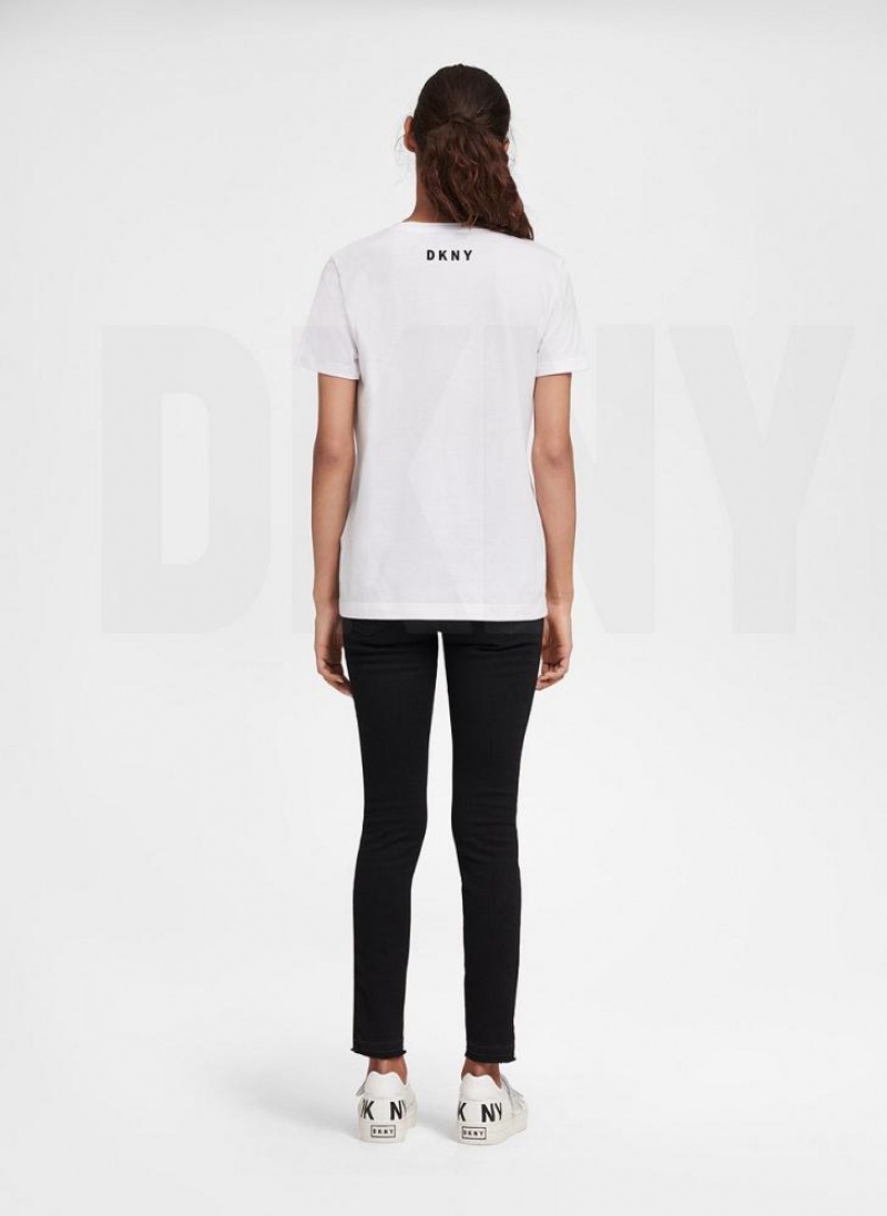 DKNY Essential Men's T Shirts White | Ireland_D0591