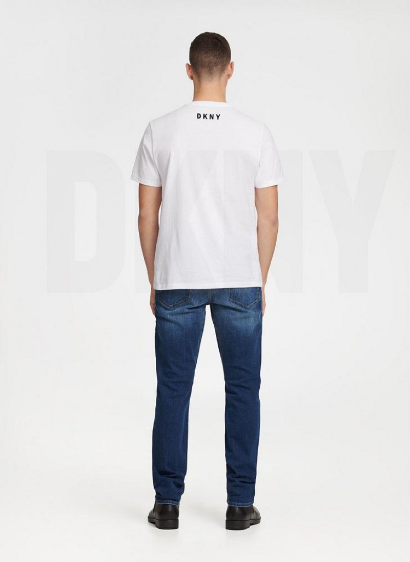 DKNY Essential Men's T Shirts White | Ireland_D0591