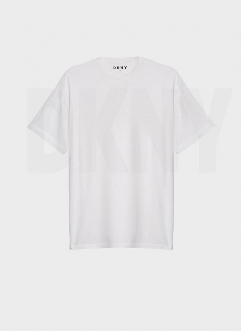 DKNY Essential Men\'s T Shirts White | Ireland_D0591