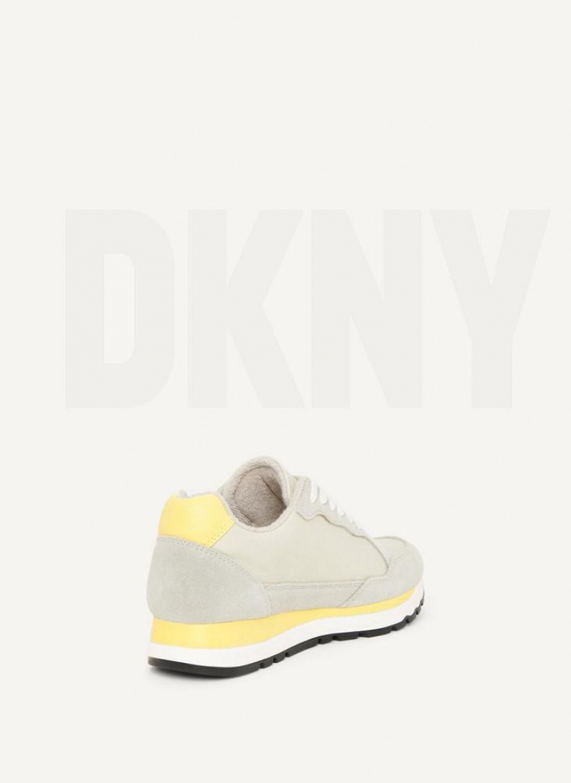 DKNY Exploded Logo Retro Women's Sneakers Grey | Ireland_D0187