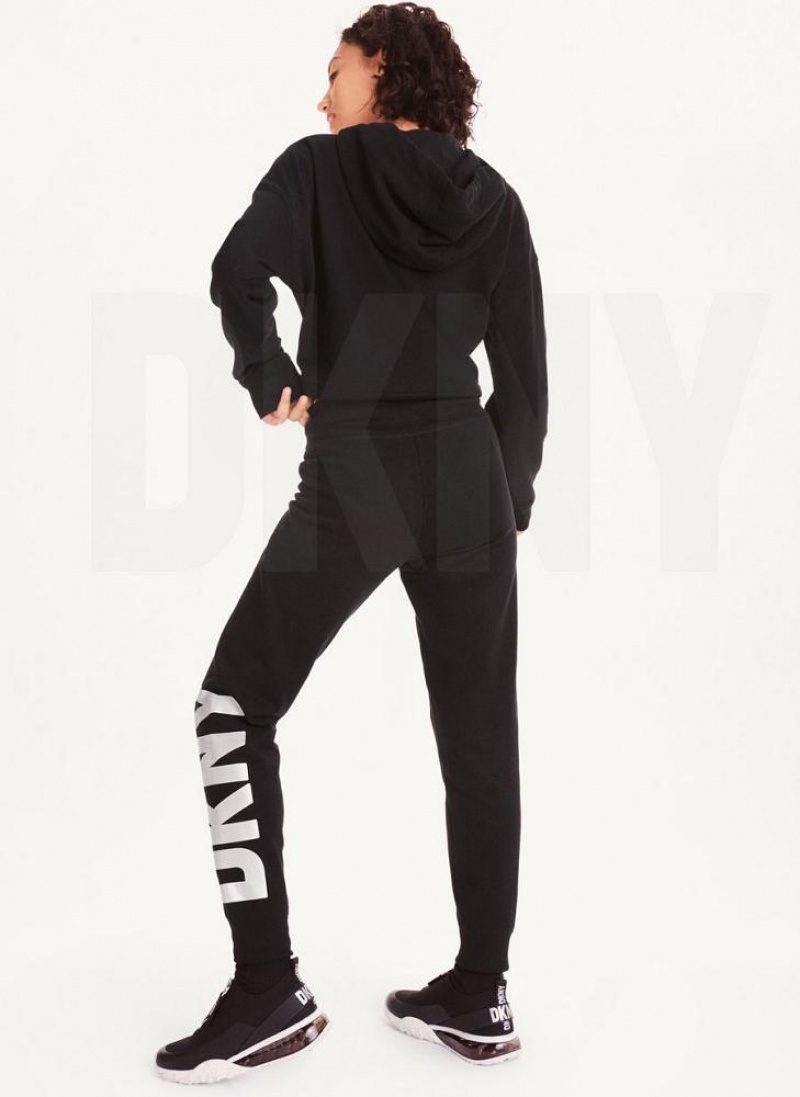 DKNY Exploded Logo Women's Joggers Black / Silver | Ireland_D0116