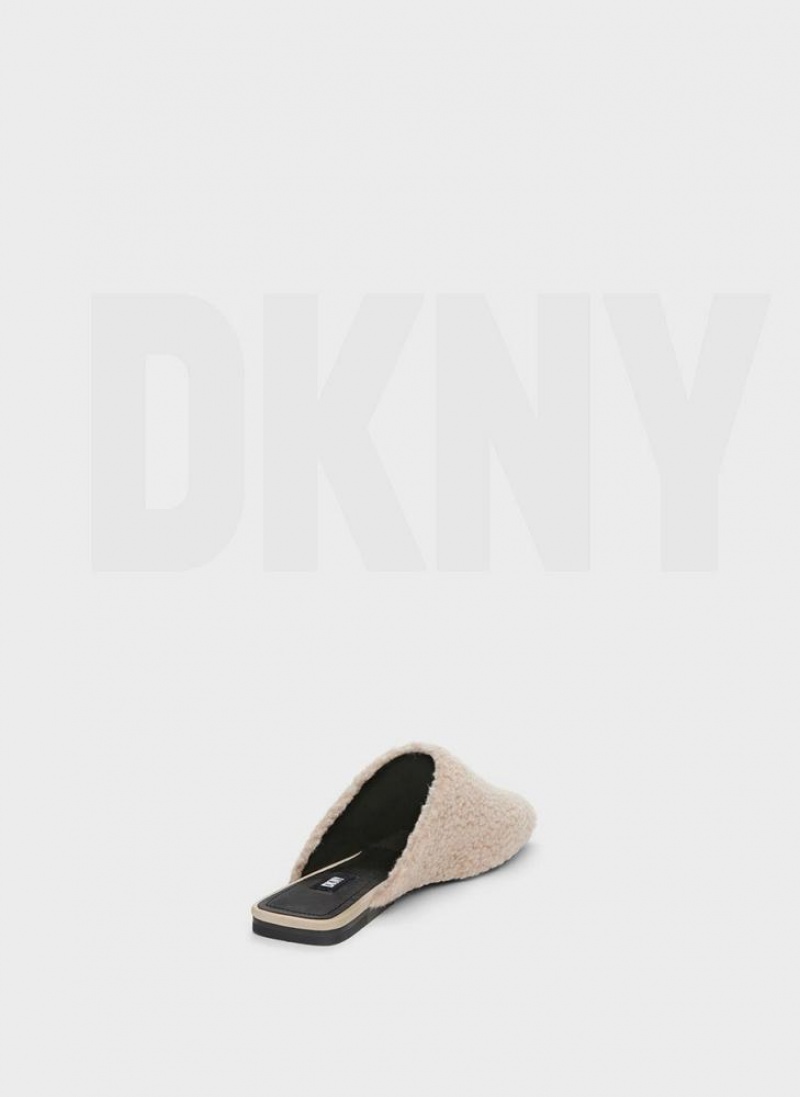 DKNY Flat Sherpa Women's Slides White | Ireland_D1236