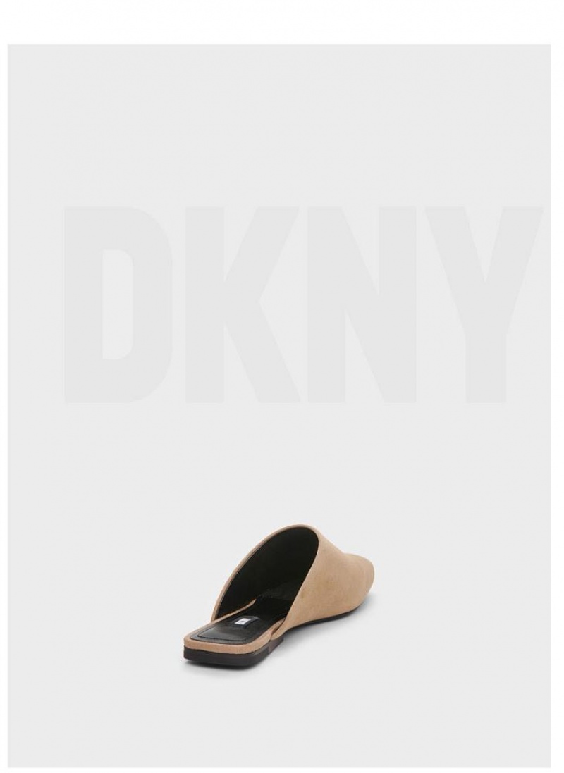 DKNY Flat Women's Slides Brown | Ireland_D1012