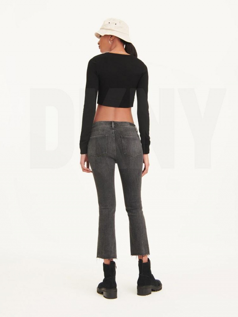 DKNY Foundation Slim Stright Crop With Raw Hem Women's Jeans Grey | Ireland_D1036