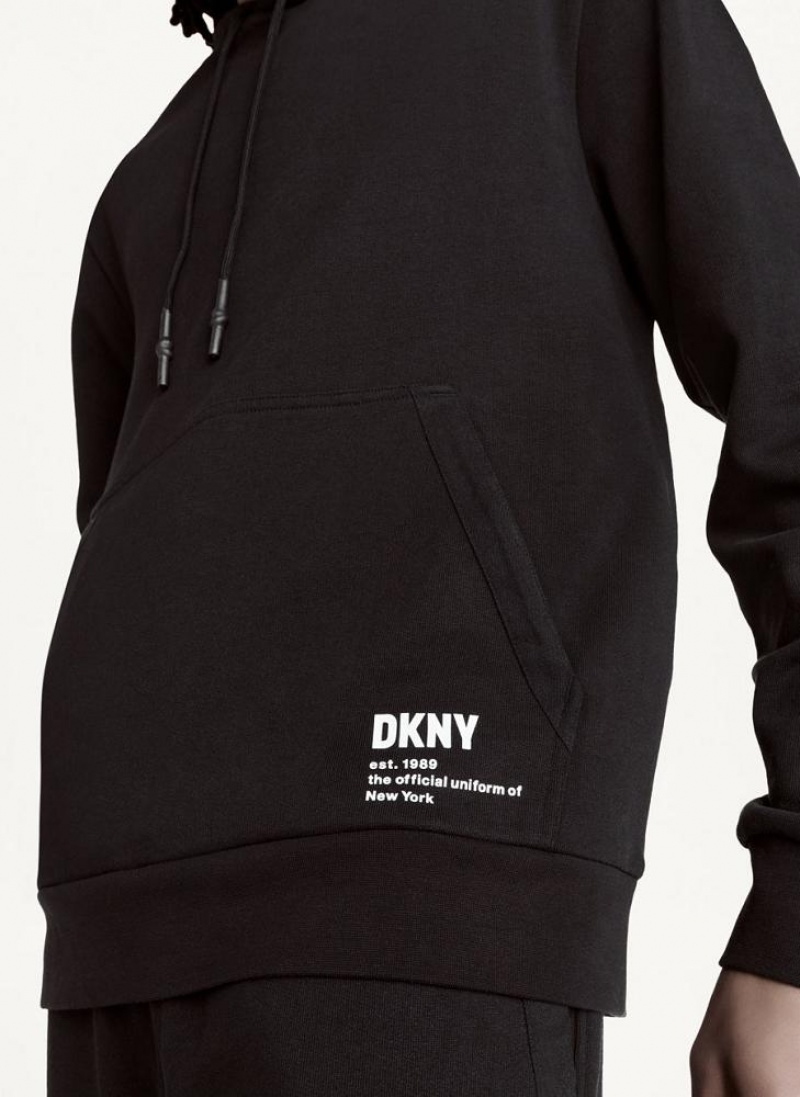 DKNY French Terry Men's Hoodies Black | Ireland_D0189