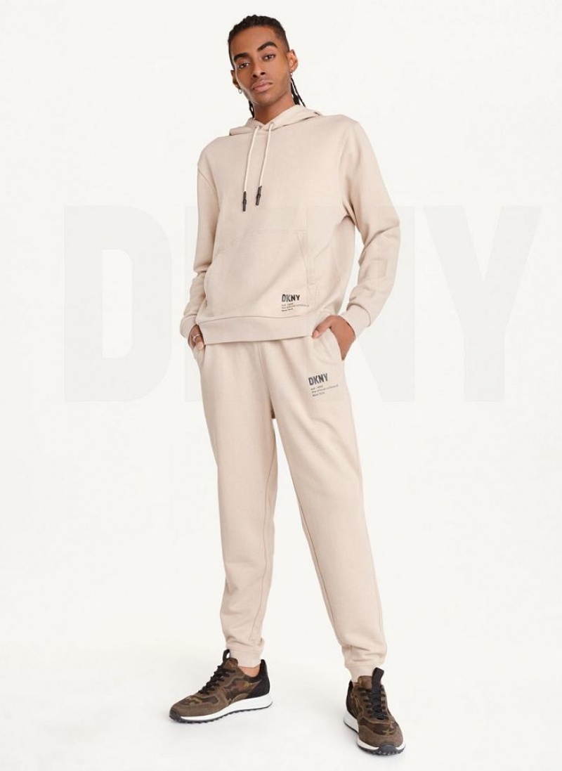 DKNY French Terry Men's Hoodies Khaki | Ireland_D0925