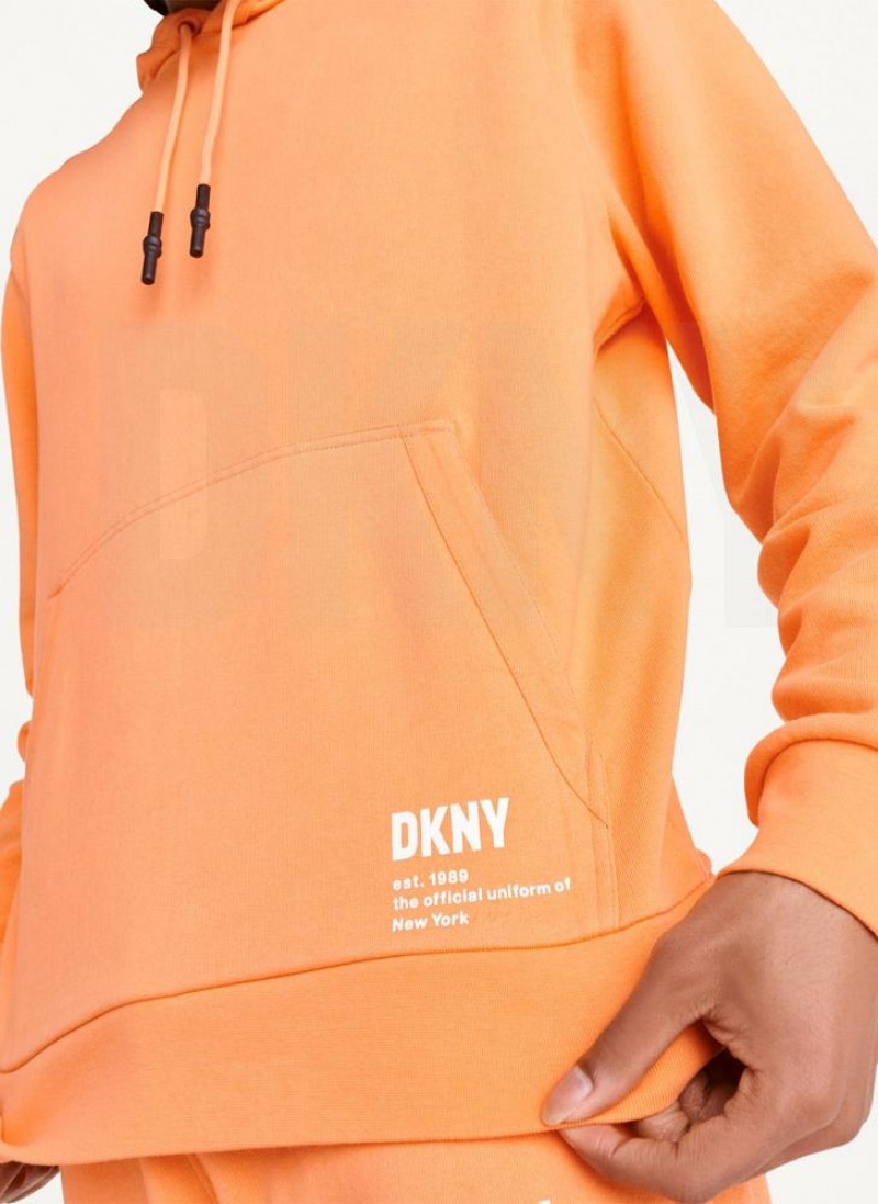 DKNY French Terry Men's Hoodies Orange | Ireland_D1007