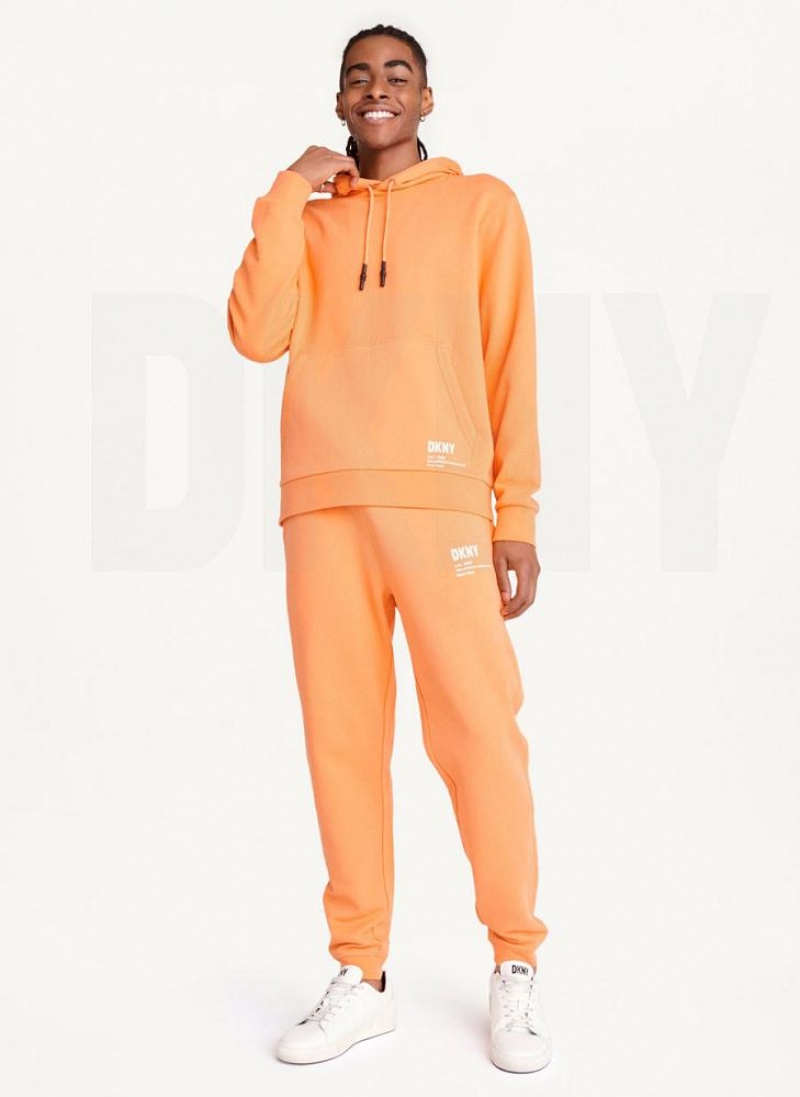 DKNY French Terry Men's Hoodies Orange | Ireland_D1007