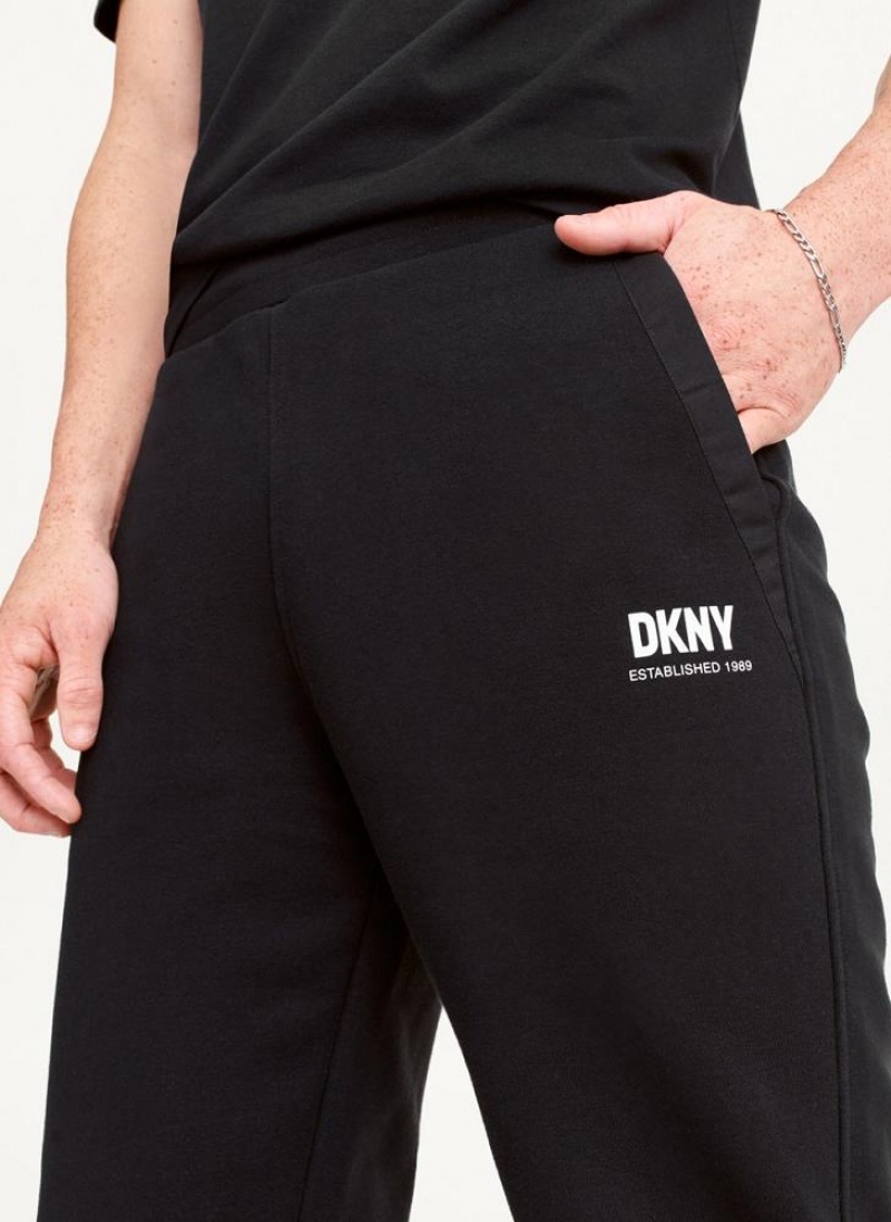 DKNY French Terry Men's Pants Black | Ireland_D1571