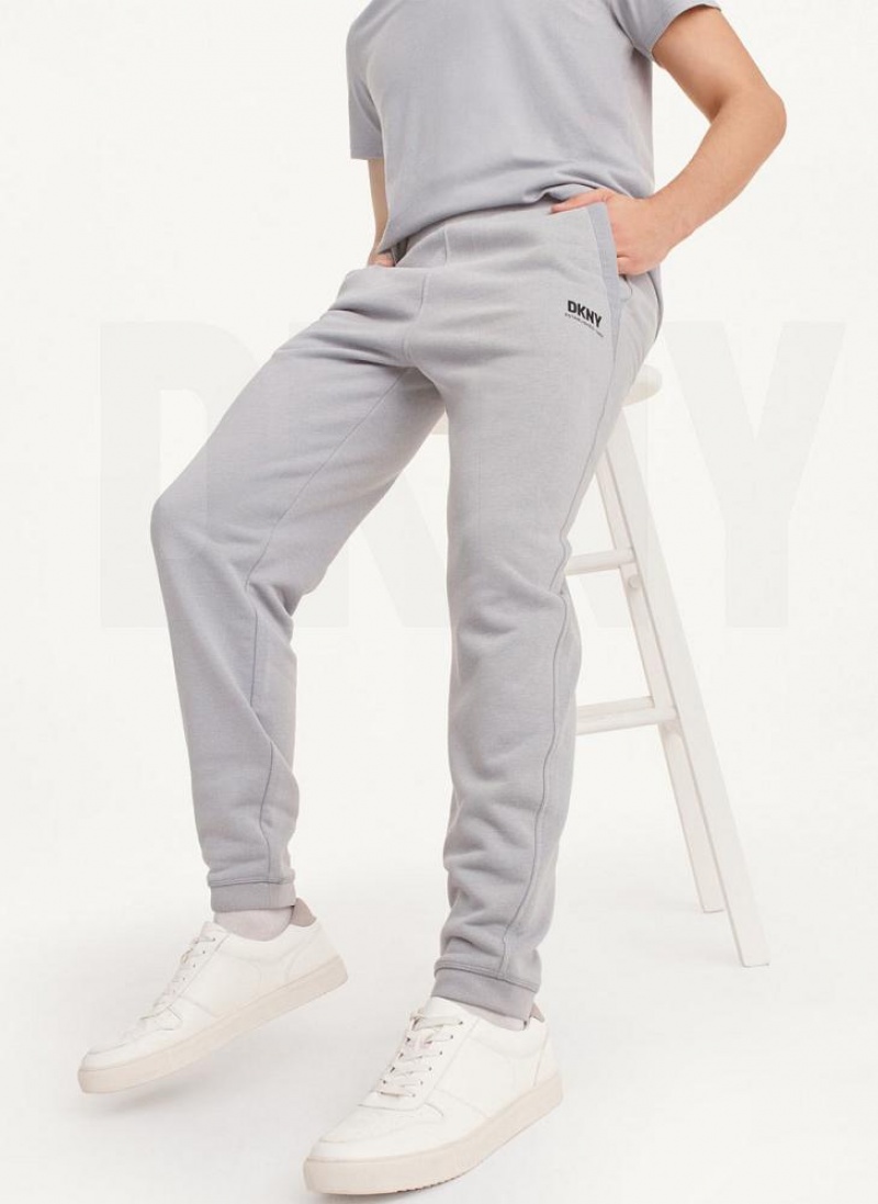 DKNY French Terry Men\'s Pants Grey | Ireland_D1059