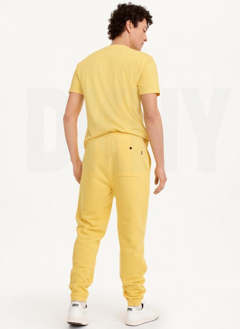 DKNY French Terry Men's Pants Yellow | Ireland_D1226