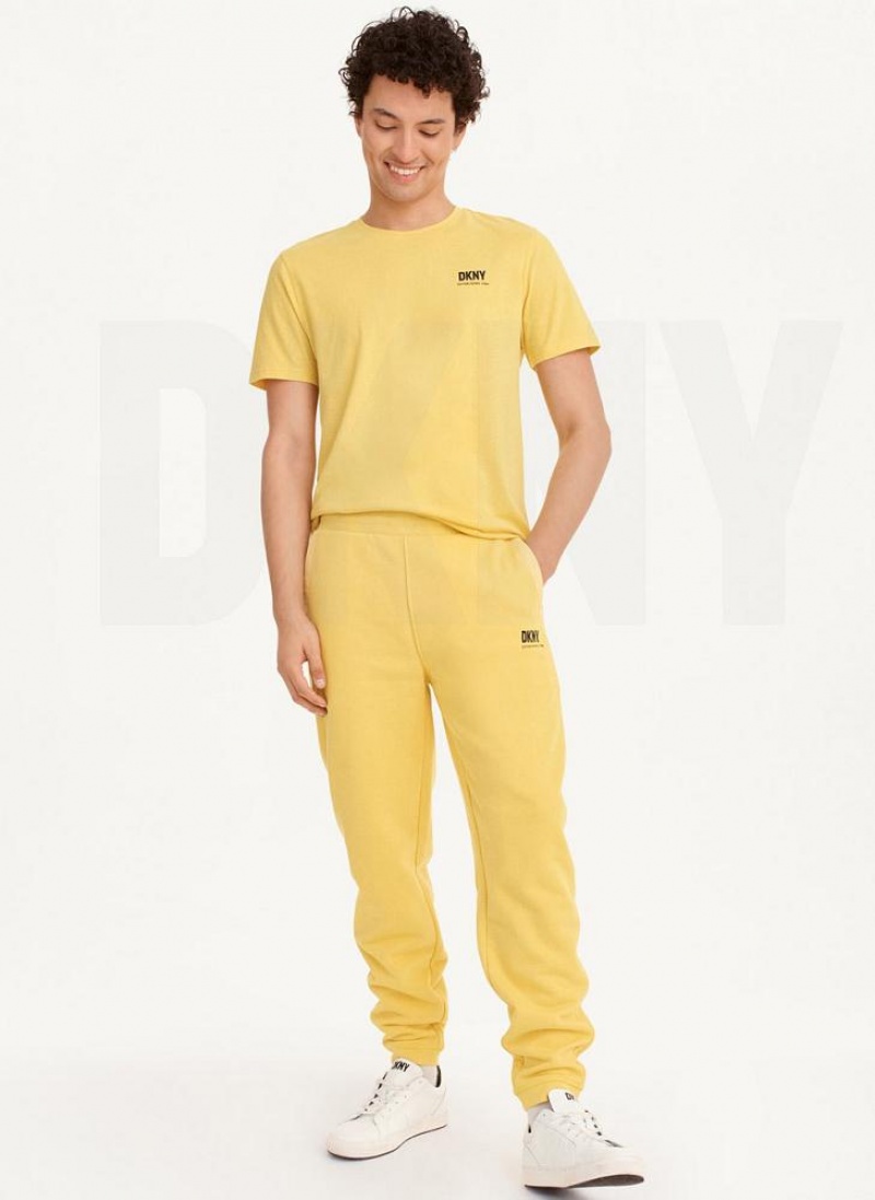 DKNY French Terry Men's Pants Yellow | Ireland_D1226