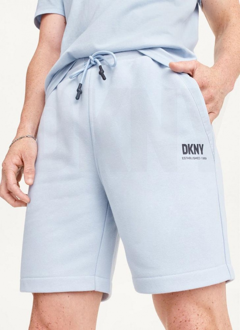 DKNY French Terry Men\'s Shorts Blue | Ireland_D0973