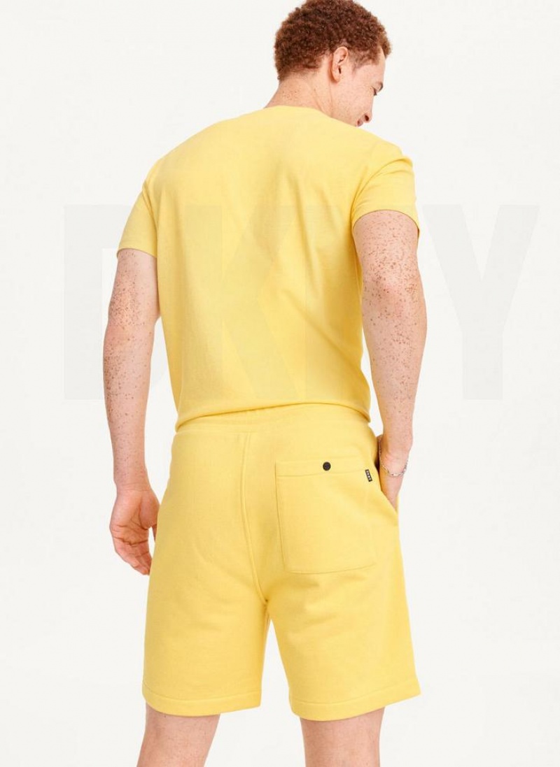 DKNY French Terry Men's Shorts Yellow | Ireland_D0801