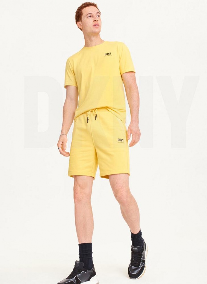 DKNY French Terry Men's Shorts Yellow | Ireland_D0801