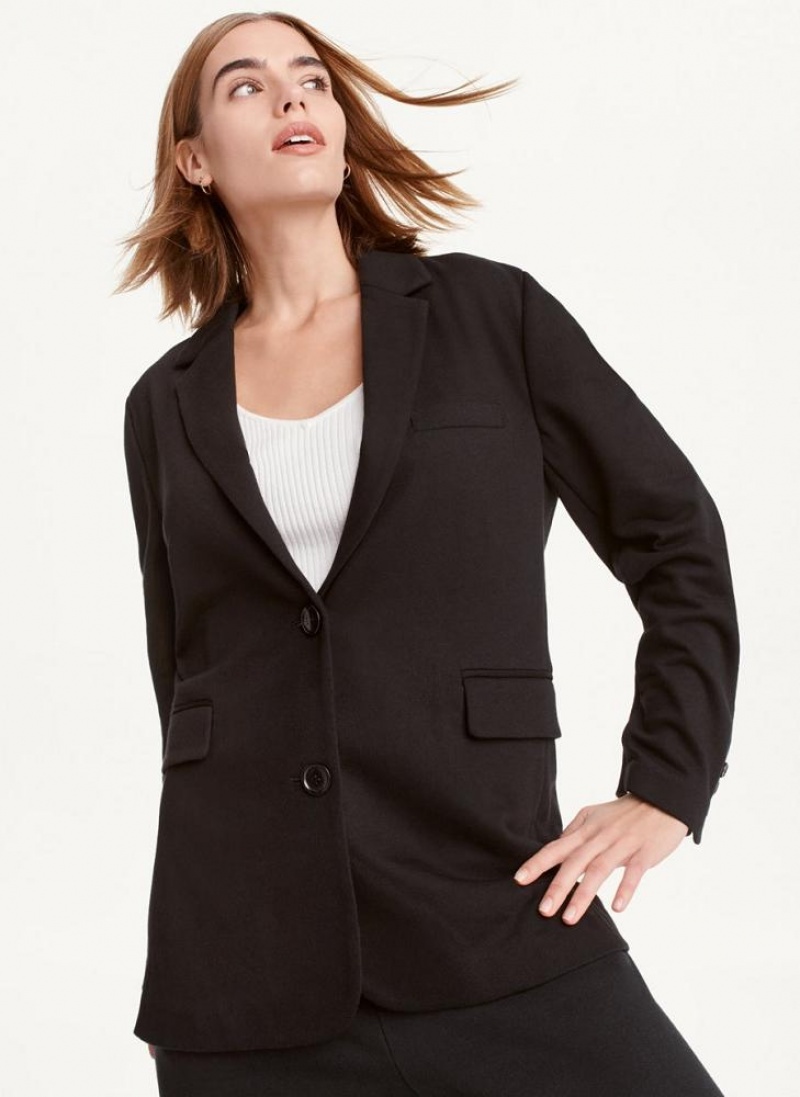 DKNY French Terry Soft Women's Blazers Black | Ireland_D0244