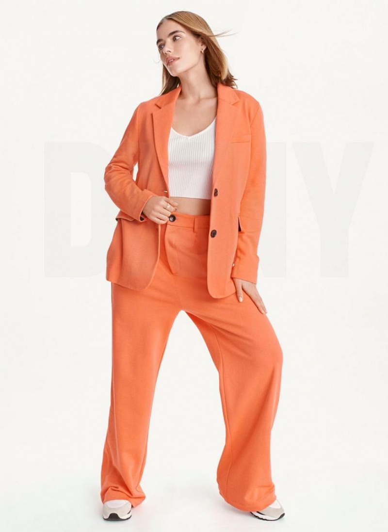 DKNY French Terry Soft Women's Blazers Orange | Ireland_D1032