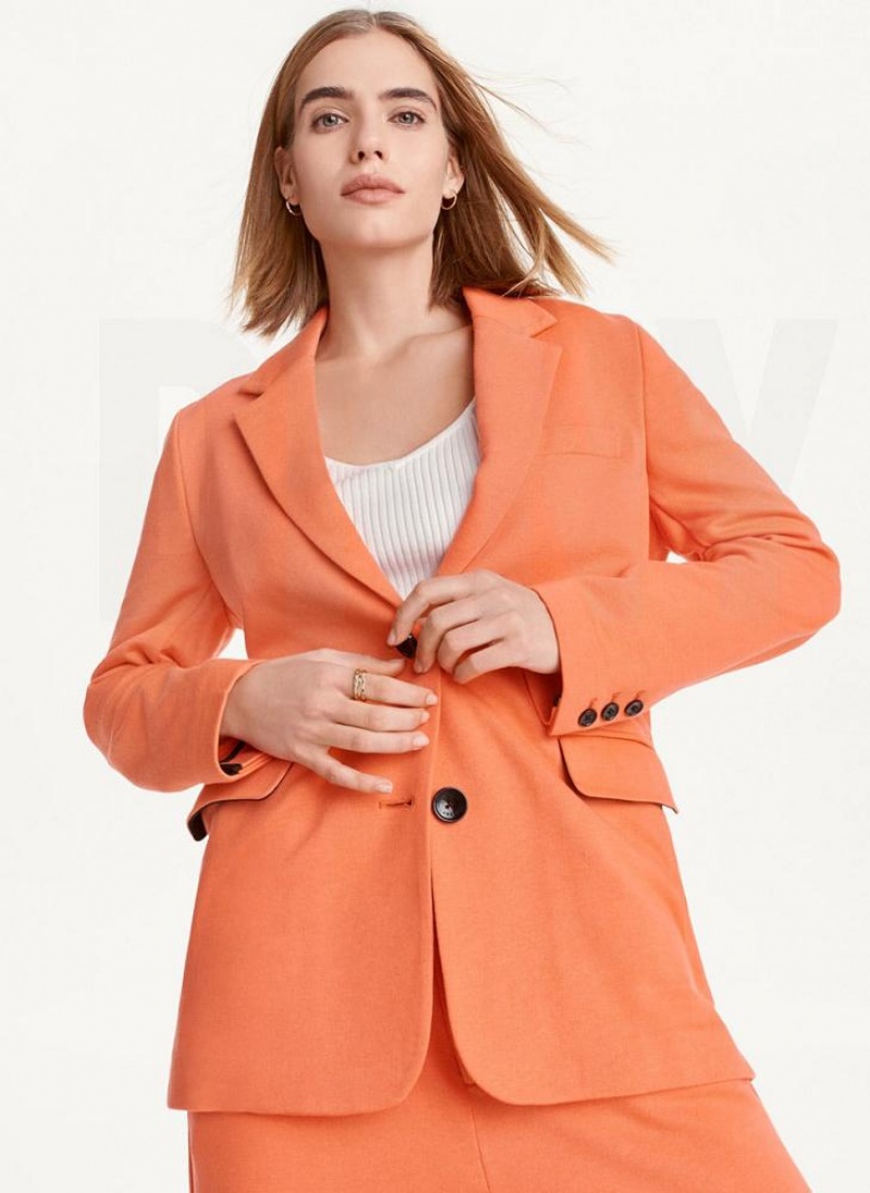 DKNY French Terry Soft Women's Blazers Orange | Ireland_D1032