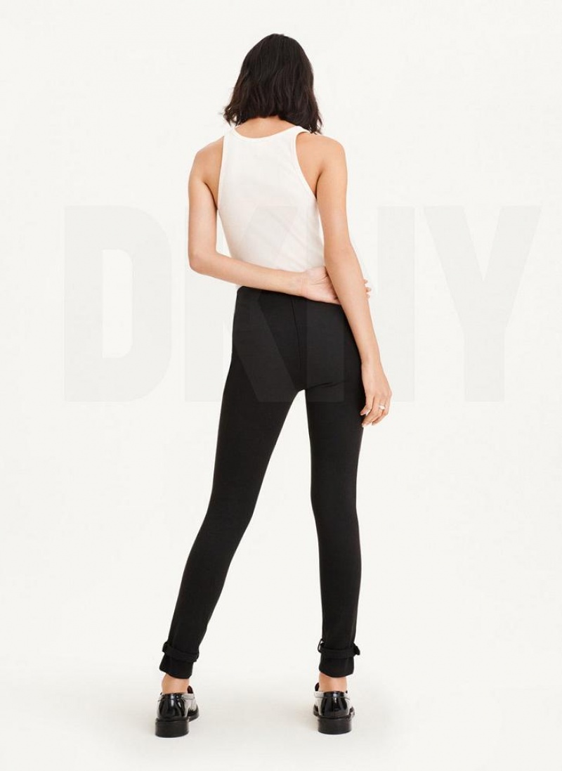 DKNY Front Seam With Buckled Ankle Women's Pants Black | Ireland_D1575