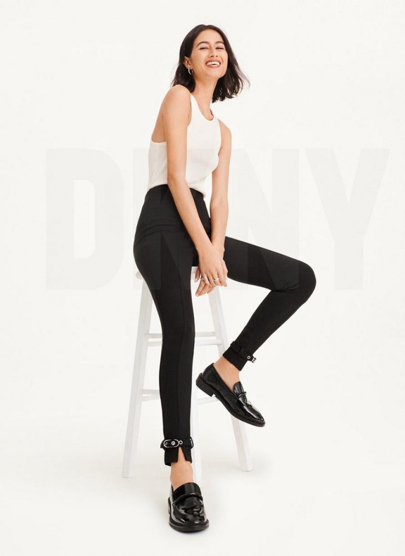 DKNY Front Seam With Buckled Ankle Women's Pants Black | Ireland_D1575