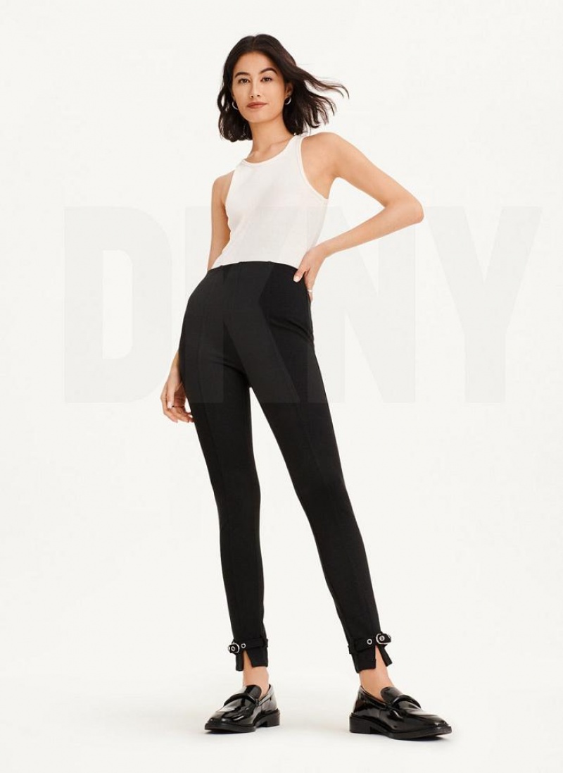 DKNY Front Seam With Buckled Ankle Women's Pants Black | Ireland_D1575