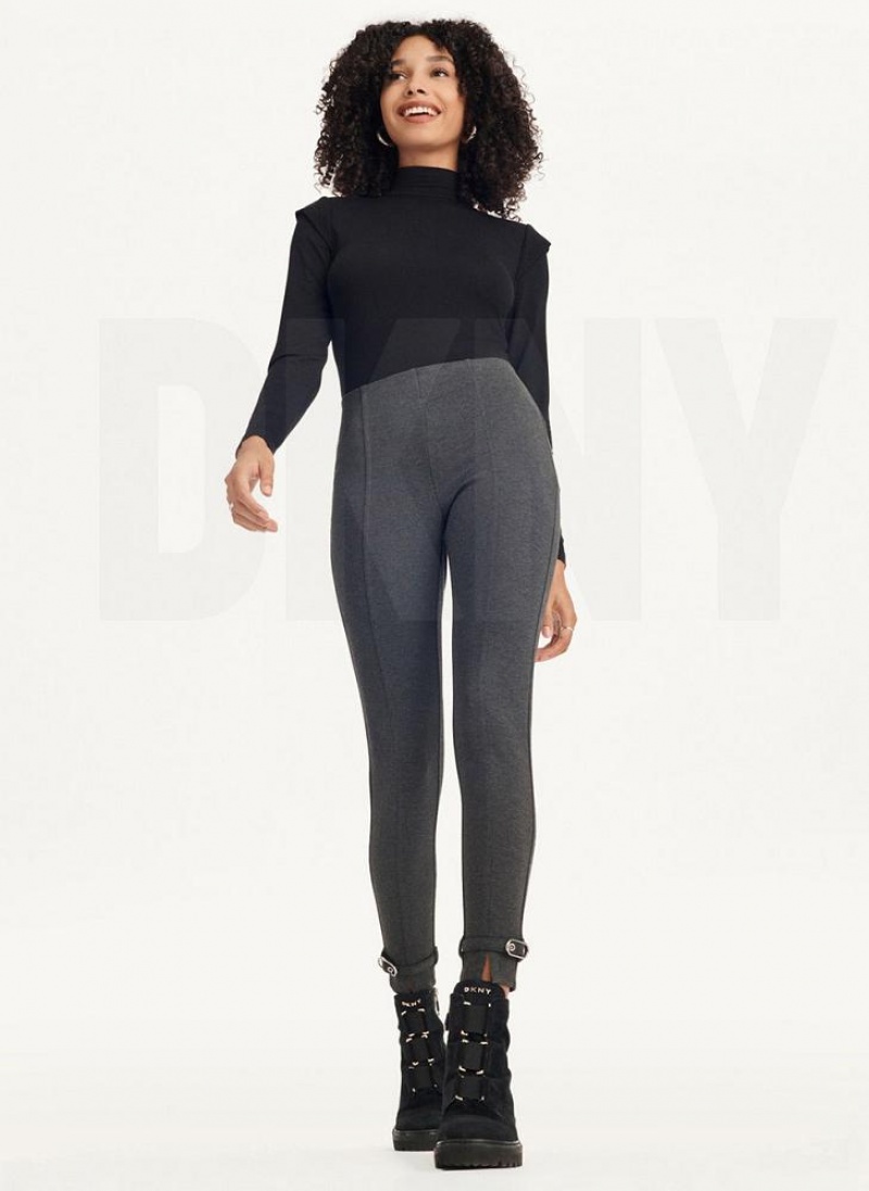 DKNY Front Seam With Buckled Ankle Women's Pants Grey | Ireland_D1291