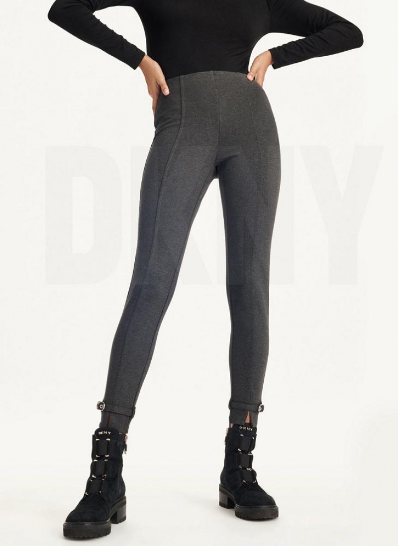 DKNY Front Seam With Buckled Ankle Women\'s Pants Grey | Ireland_D1291