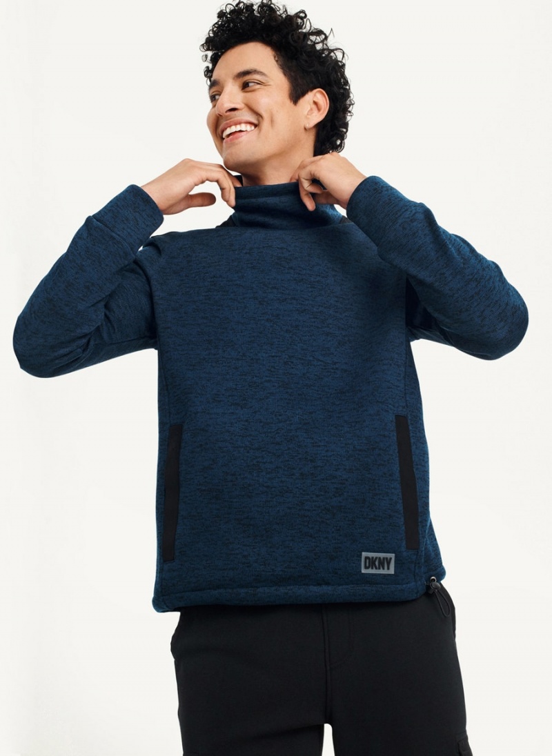 DKNY Funnel Neck Pullover Men's Sweatshirts Navy | Ireland_D1821