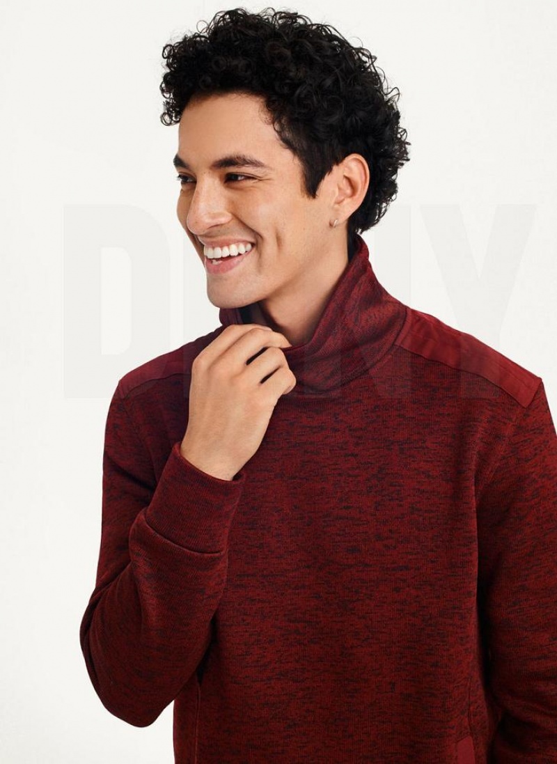 DKNY Funnel Neck Pullover Men's Sweatshirts Red | Ireland_D1441