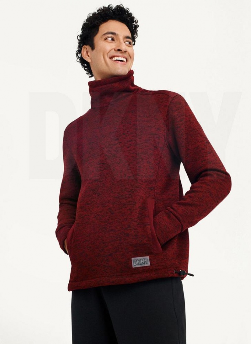 DKNY Funnel Neck Pullover Men\'s Sweatshirts Red | Ireland_D1441